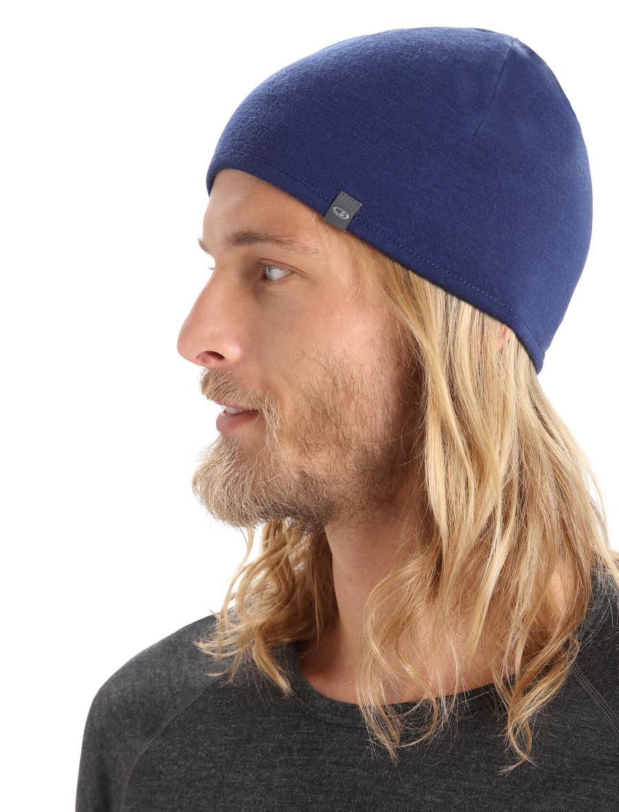 Chapeaux Icebreaker Unisex Merino Pocket Beanie Homme Bleu Royal Bleu Marine | FR 1104RVDW